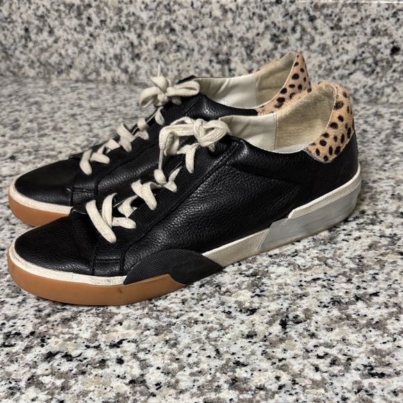 Dolce Vita Black and Tan Sneakers with Leopard Detail - Picture 1 of 4